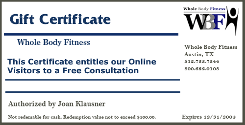 Image of Printable Gift Certificate for Free Consultation